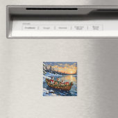 Rat Terrier Weihnachtsboot Urlaub Magnet (In Situ (Geschirrspüler))