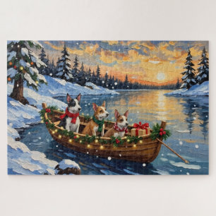 Rat Terrier Weihnachtsboot Urlaub Puzzle