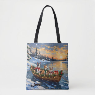 Rat Terrier Weihnachtsboot Urlaub Tasche