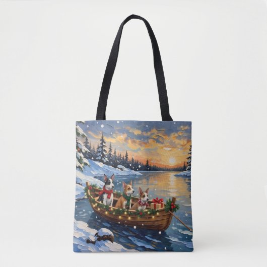 Rat Terrier Weihnachtsboot Urlaub Tasche (Vorderseite)