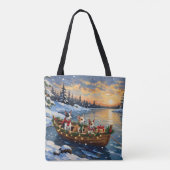 Rat Terrier Weihnachtsboot Urlaub Tasche (Rückseite)