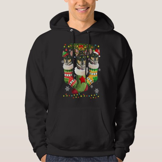 Rat Terrier Weihnachtssocken Tree Light Weihnachte Hoodie (Vorderseite)