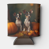 Rat Terrier Welpe Autumn Delight Pumpkin Dosenkühler (Vorderseite)