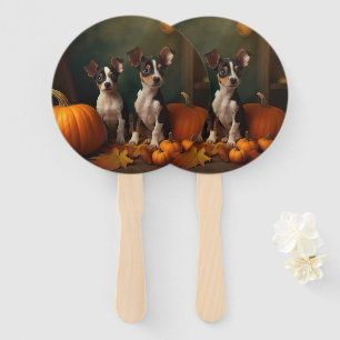 Rat Terrier Welpe Autumn Delight Pumpkin Fächer