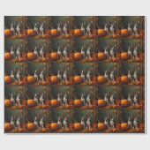 Rat Terrier Welpe Autumn Delight Pumpkin Geschenkpapier (Flach)