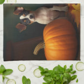 Rat Terrier Welpe Autumn Delight Pumpkin Geschirrtuch (Gefaltet)