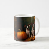 Rat Terrier Welpe Autumn Delight Pumpkin Kaffeetasse (VorderseiteRechts)