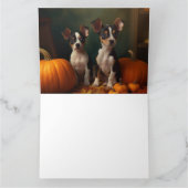 Rat Terrier Welpe Autumn Delight Pumpkin Karte (Innenseite)