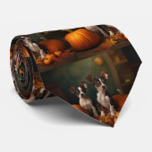 Rat Terrier Welpe Autumn Delight Pumpkin Krawatte (Gerollt)