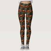 Rat Terrier Welpe Autumn Delight Pumpkin Leggings (Vorderseite)