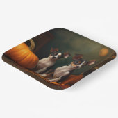 Rat Terrier Welpe Autumn Delight Pumpkin Pappteller (Gewinkelt)