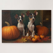 Rat Terrier Welpe Autumn Delight Pumpkin Puzzle (Horizontal)