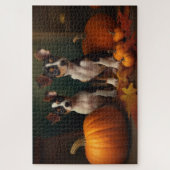 Rat Terrier Welpe Autumn Delight Pumpkin Puzzle (Vertikal)