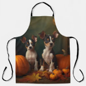Rat Terrier Welpe Autumn Delight Pumpkin Schürze (Vorderseite)