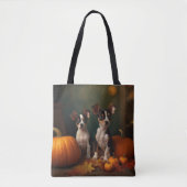 Rat Terrier Welpe Autumn Delight Pumpkin Tasche (Vorderseite)