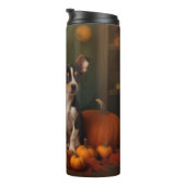 Rat Terrier Welpe Autumn Delight Pumpkin Thermosbecher (Nach rechts gedreht)