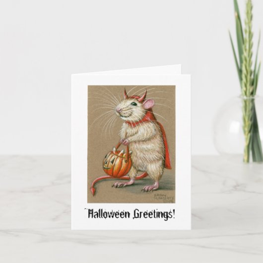 Rat Teufel, Halloween Grüße! Karte (Vorderseite)