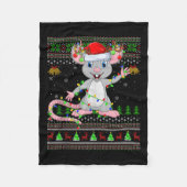Rat Ugly Christmas Sweaters Holiday Santa Cute Xma Fleecedecke (Vorderseite)