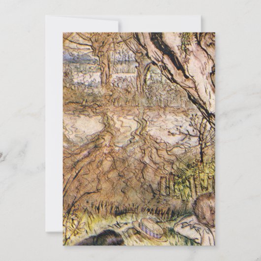 Rat und Mole haben einen Picnic - Arthur Rackham Einladung (Vorderseite)
