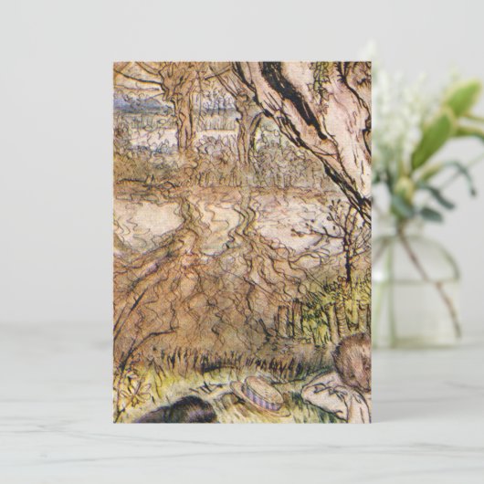 Rat und Mole haben einen Picnic - Arthur Rackham Einladung (Stehend Vorderseite)