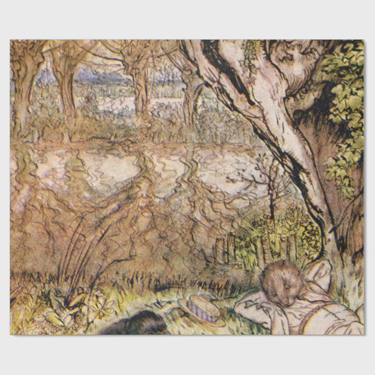 Rat und Mole haben einen Picnic - Arthur Rackham Geschenkpapier (Flach)