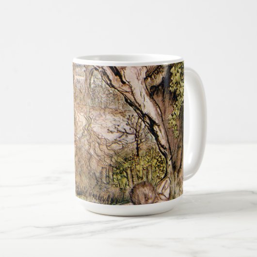 Rat und Mole haben einen Picnic - Arthur Rackham Kaffeetasse (VorderseiteRechts)