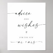 Rat und Wünsche für Herrn. & Mrs. Wedding Poster (Vorne)