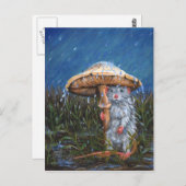Rat unter Mushroom Postcard Postkarte (Vorne/Hinten)