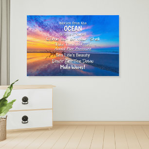 Rat vom Strand Treibholz Strand bei Meeresdämmerun Poster