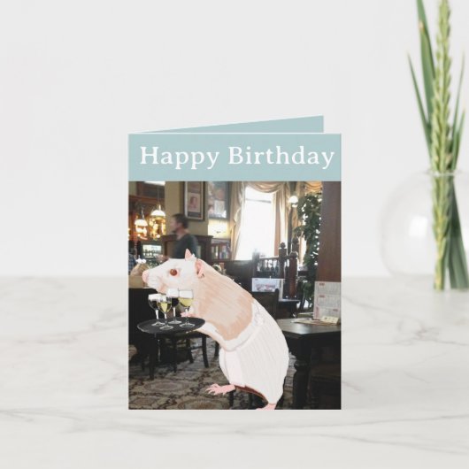 Rat Waiter surreal Editable Karte (Vorderseite)