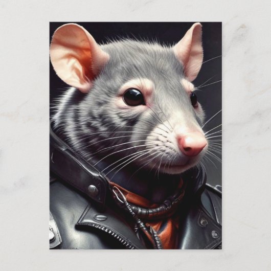 Rat Wear Leather Jacket Postkarte (Vorderseite)