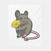 Rat with yellow Flower Fleecedecke (Vorderseite)