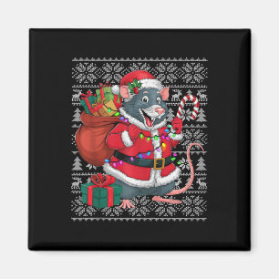 Rat Xmas Sweater Style Ugly Santa Rat Weihnachten Magnet
