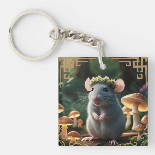 Rat Zodiac Sign Schlüsselanhänger (Vorderseite)