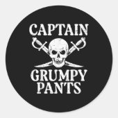 Rate Captain Mpy Pants Funny Humor Quote Men Women Runder Aufkleber (Vorderseite)