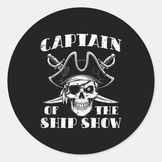 Rate Captain Of The Ship Show Funny Humor Pun Men Runder Aufkleber (Vorderseite)