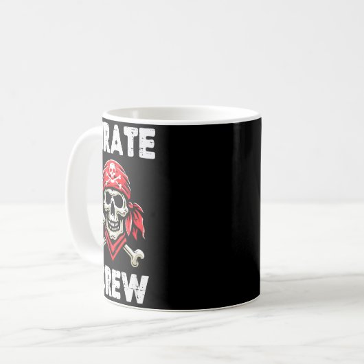 Rate Crew Skull Crossbones Funny Matching Men Wome Kaffeetasse (Vorderseite Links)