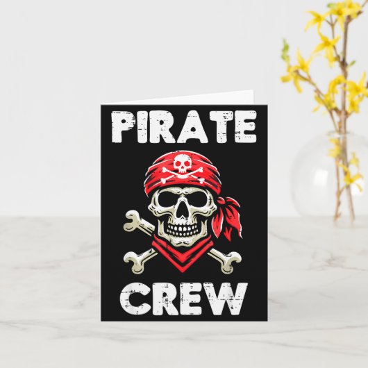 Rate Crew Skull Crossbones Funny Matching Men Wome Karte (Gelbe Blume)