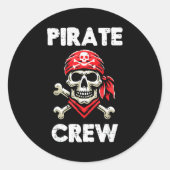 Rate Crew Skull Crossbones Funny Matching Men Wome Runder Aufkleber (Vorderseite)
