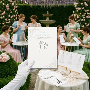 Rate den Brautkleid Brautparty Blumen Spielkarte Einladung