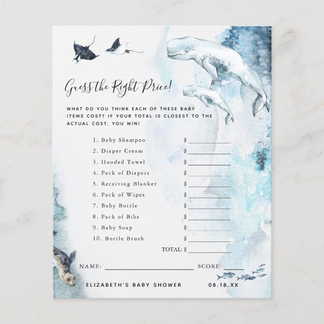 Rate den Preis | Baby Showspiel (Vorderseite)