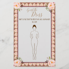 Rate die Dress Brautparty Game Card Flyer