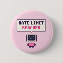 Rate Limit erreicht lustiger AI-Pixel-Button