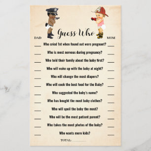 Rate mal: Baby Shower Spielkarte für den kleinen R Flyer