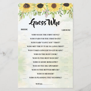 Rate mal: Bridaleinweihungs-Party-Spielkarte für S Flyer