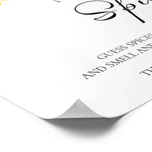 Rate mal den Gewürz | Fall Brautparty Game Sign Poster (Ecke)