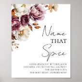 Rate mal den Gewürz | Fall Brautparty Game Sign Poster (Vorne)