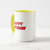 Rate mal! Happy Birthday Tasse (Vorderseite Links)