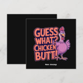 Rate mal? Hühnerhintern! Lustiges Design Einladung (Vorne/Hinten)