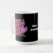 Rate mal? Hühnerhintern! Lustiges Design Kaffeetasse (Vorderseite Links)